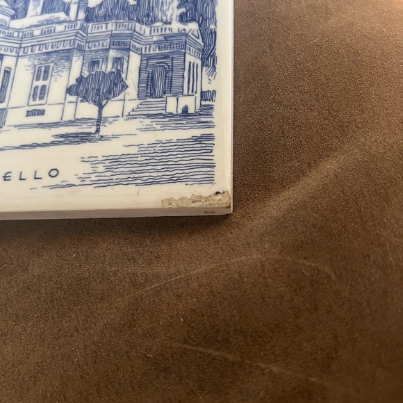 Vintage Wheeling Cushion Monticello Scene Tile Trivet 6"x6" Ceramic - Picture 2 of 3